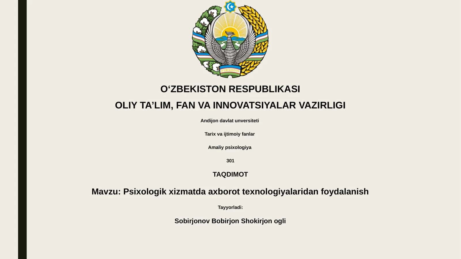 Psixologik xizmatlarda axborot texnologiyalaridan foydalanish