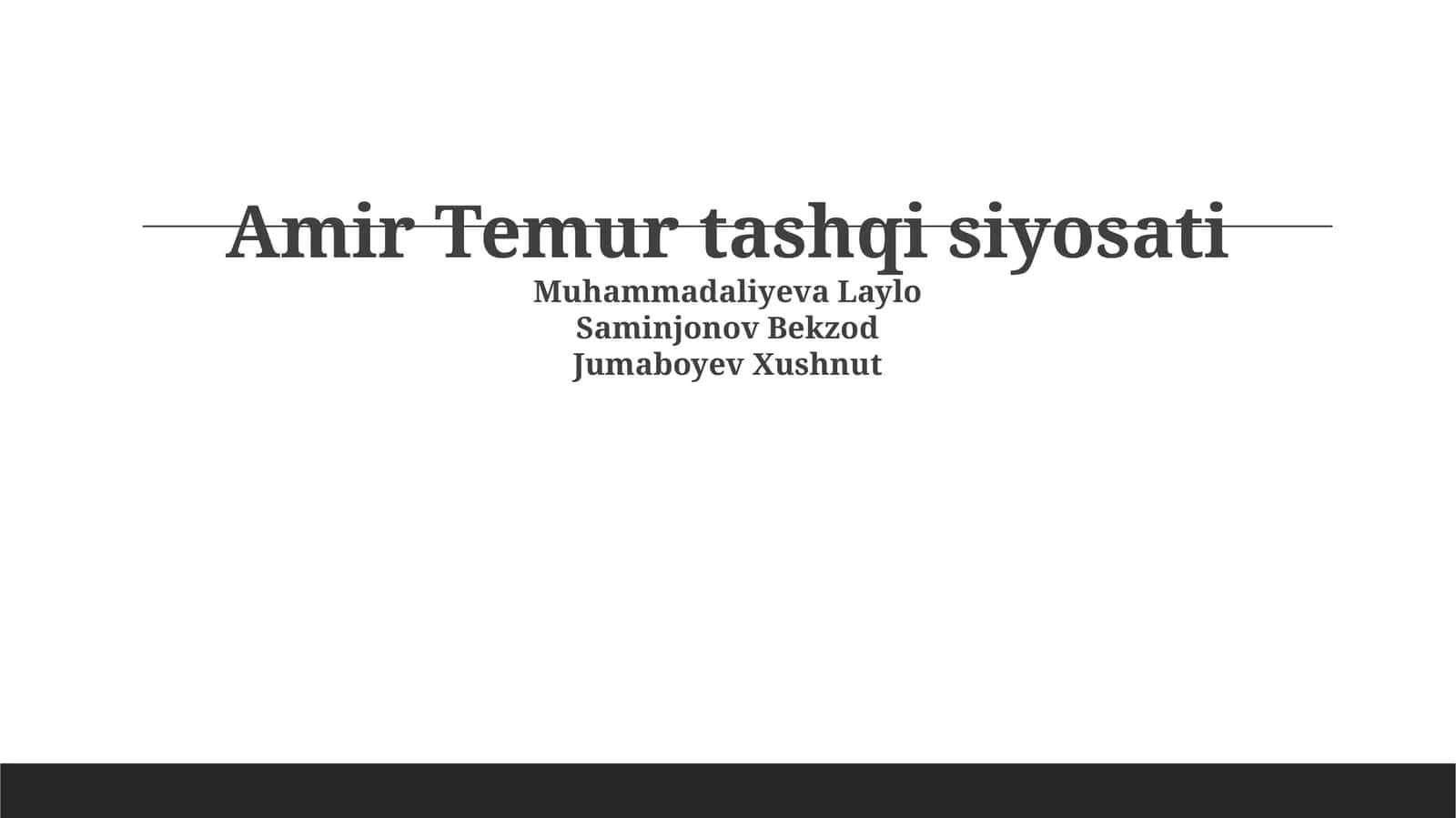 Amir Temur tashqi siyosati
