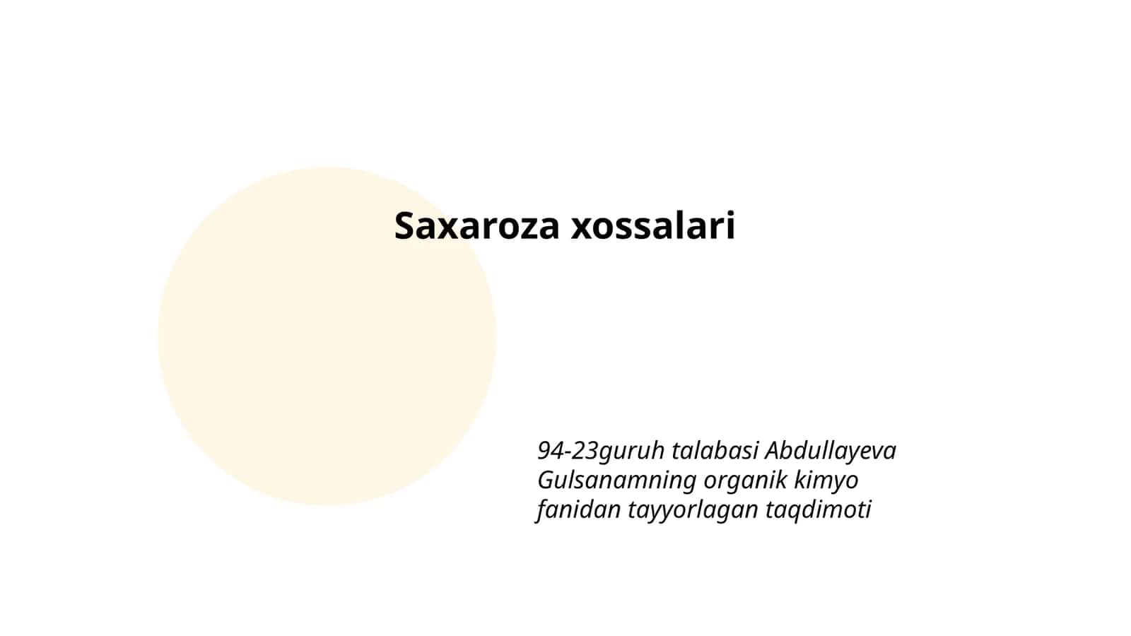 Saxaroza xossalari