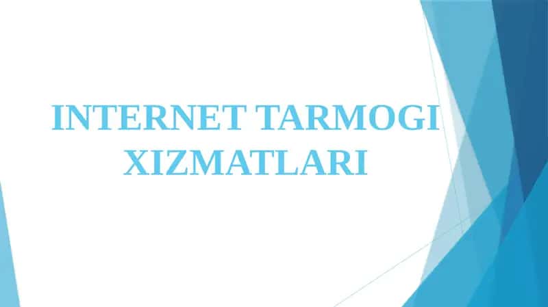 INTERNET TARMOGI XIZMATLARI