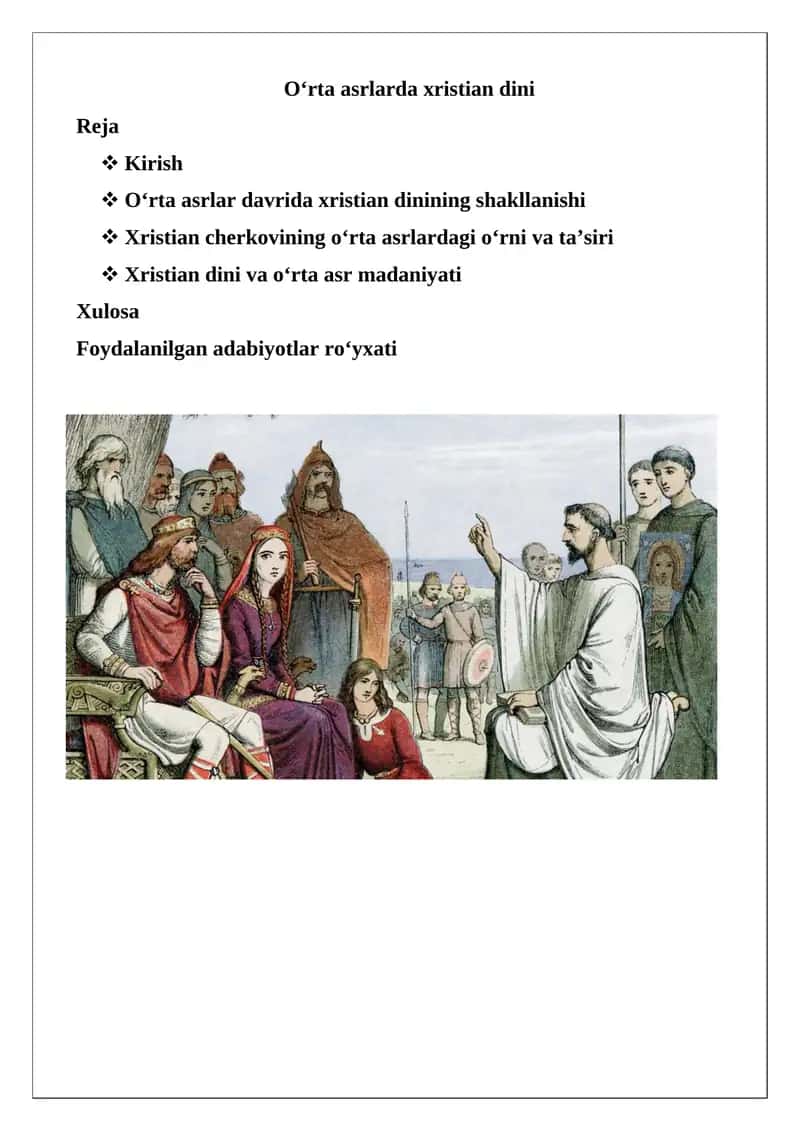 O‘rta asrlarda xristian dini