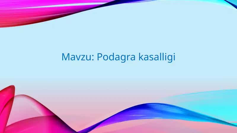 Podagra kasalligi