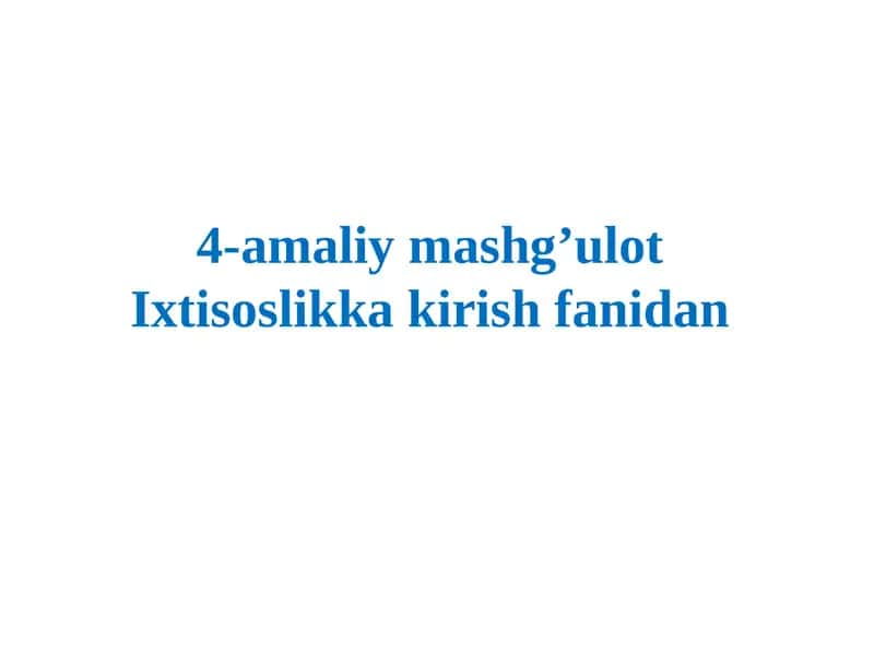 Fermentatsiya jarayoni va uning xossalari