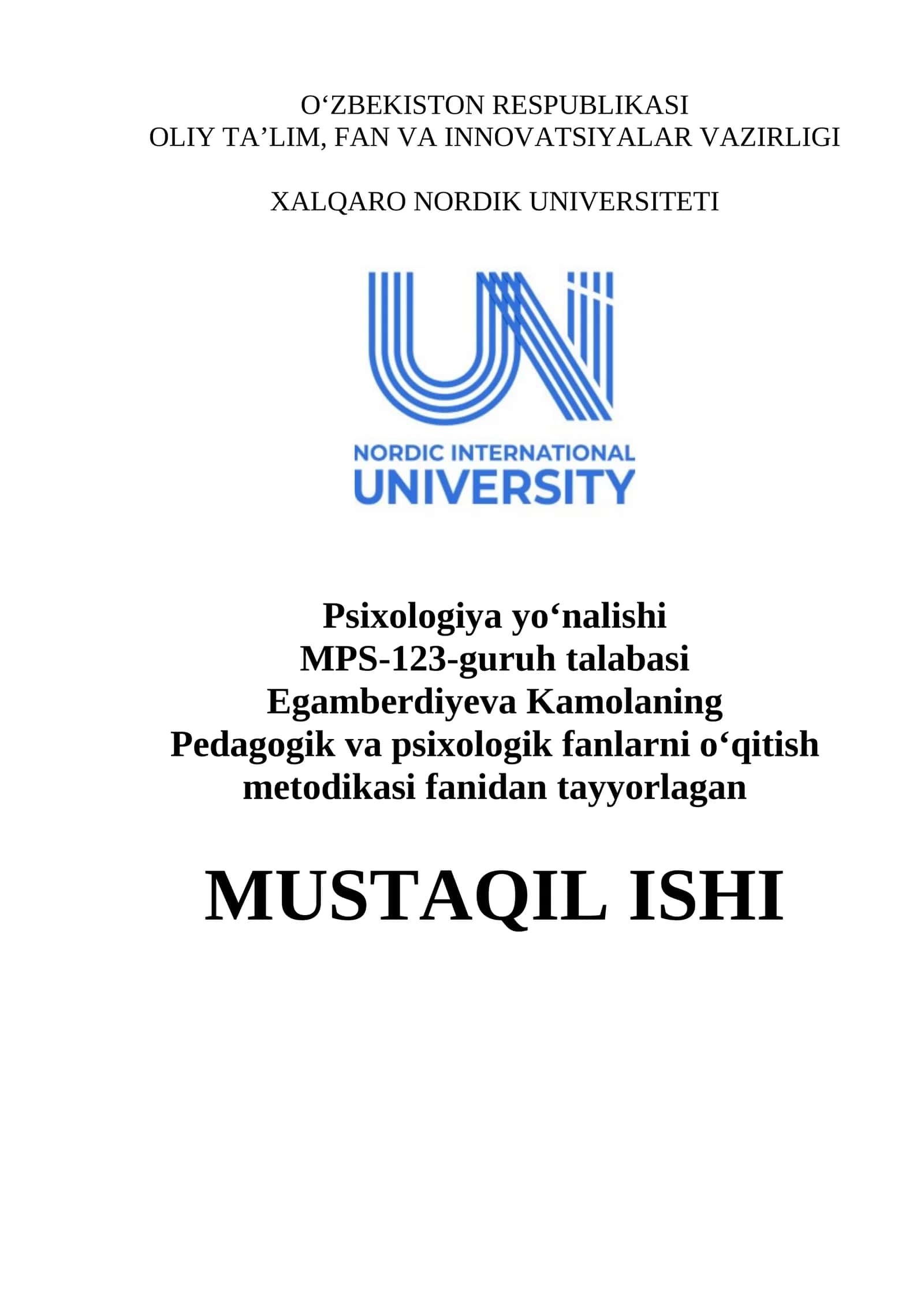 TEMPERAMENT TIPLARINI ANIQLASH USULI (V.M.RUSALOV TESTI)