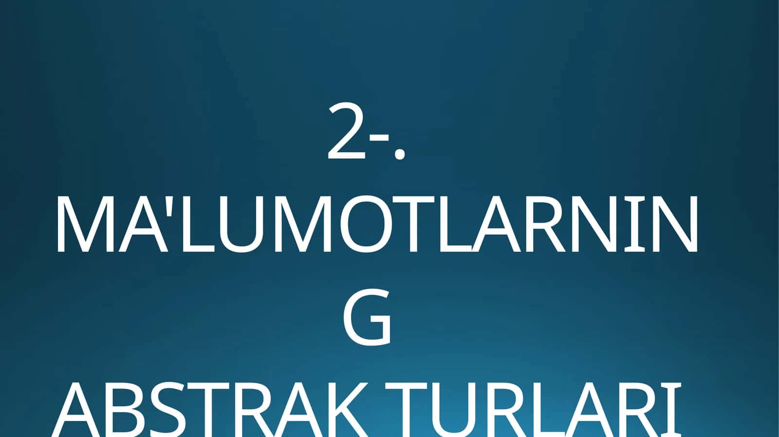 Ma'lumotlar Strukturasi