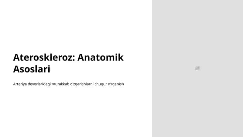 Ateroskleroz: Anatomik Asoslari