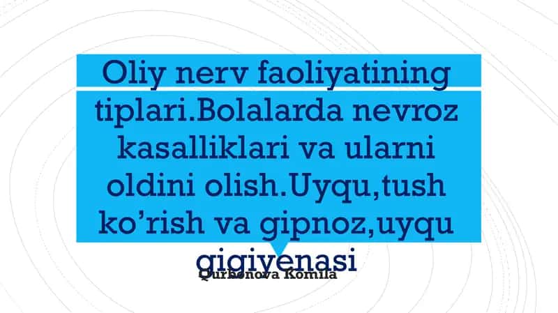 Oliy nerv faoliyatining tiplari
