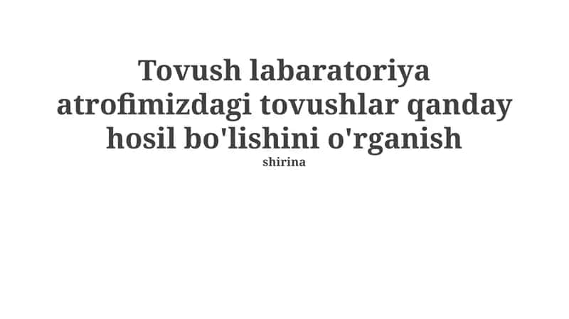 Tovush labaratoriya