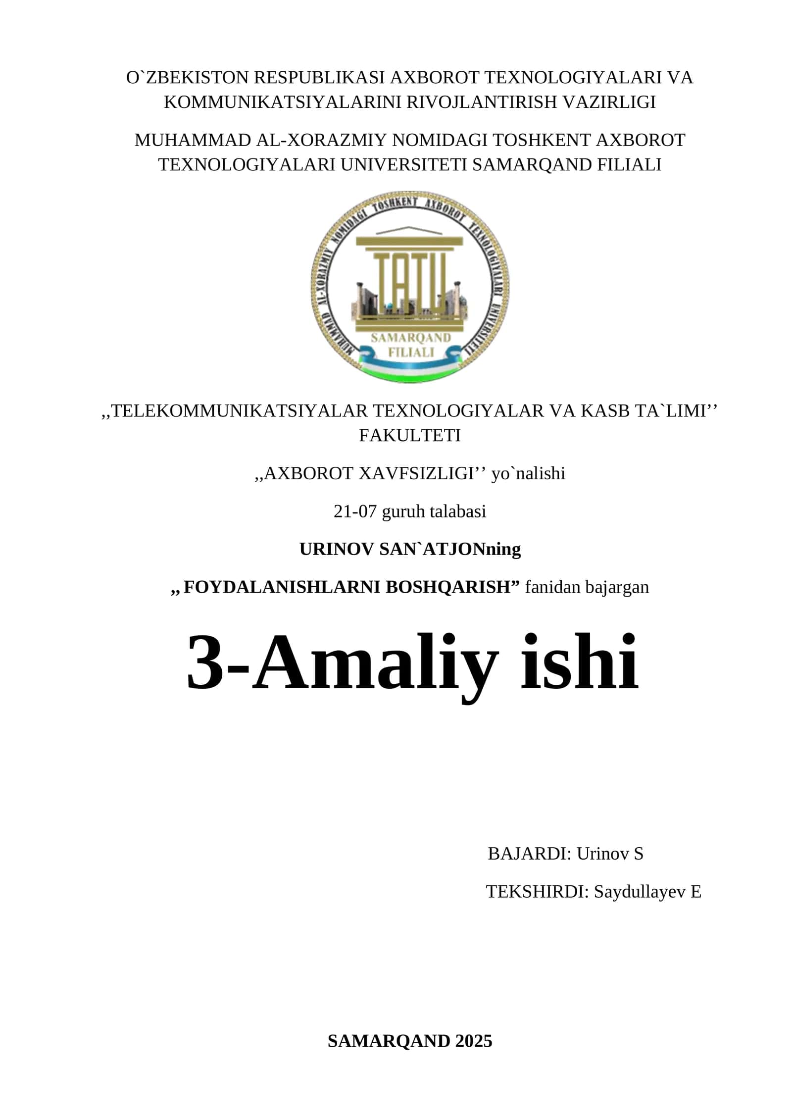 Foydalanishlarni boshqarish formal modellarining grafik tahlilini amalga oshirish