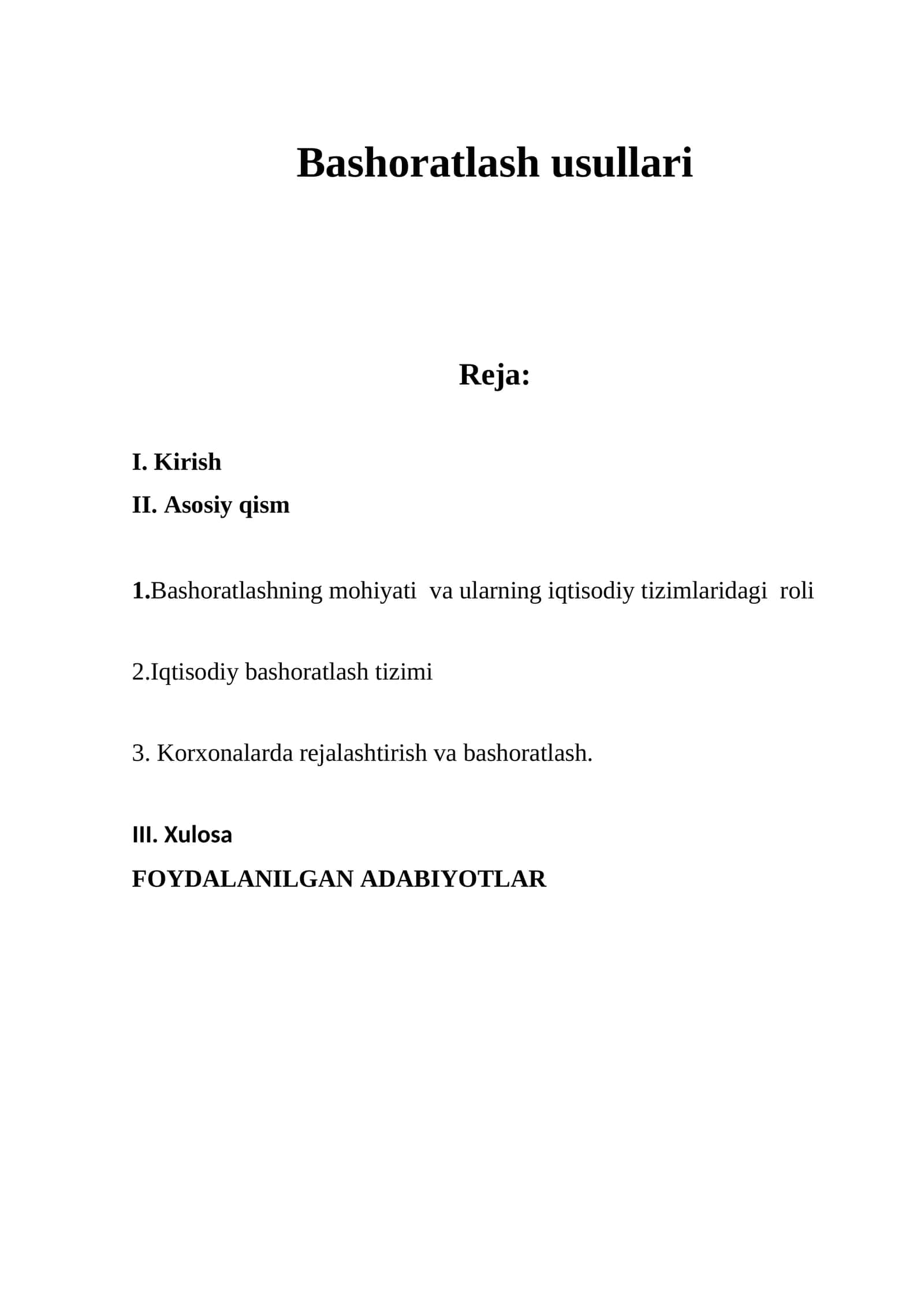 Bashoratlash usullari