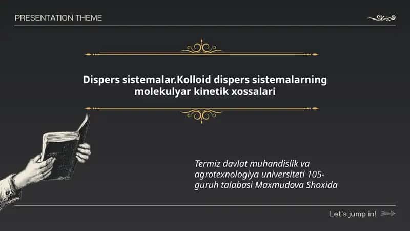 Dispers sistemalar.Kolloid dispers sistemalarning molekulyar kinetik xossalari