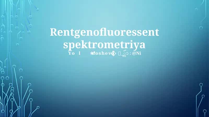 Rentgenofluoressent spektrometriya
