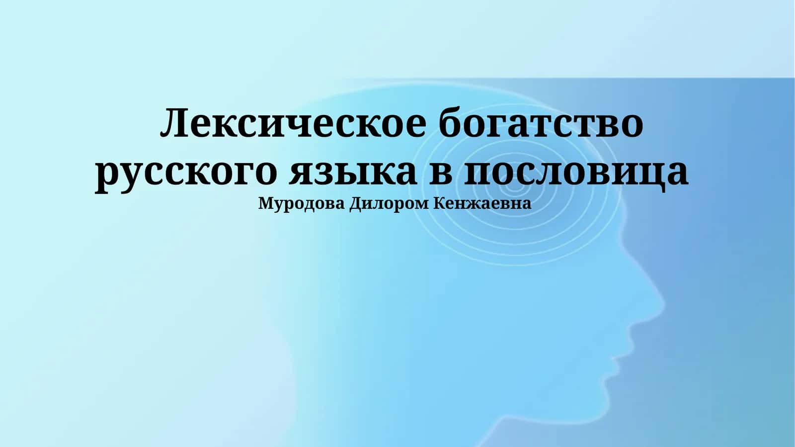 Лексическое богатство русского языка в пословица