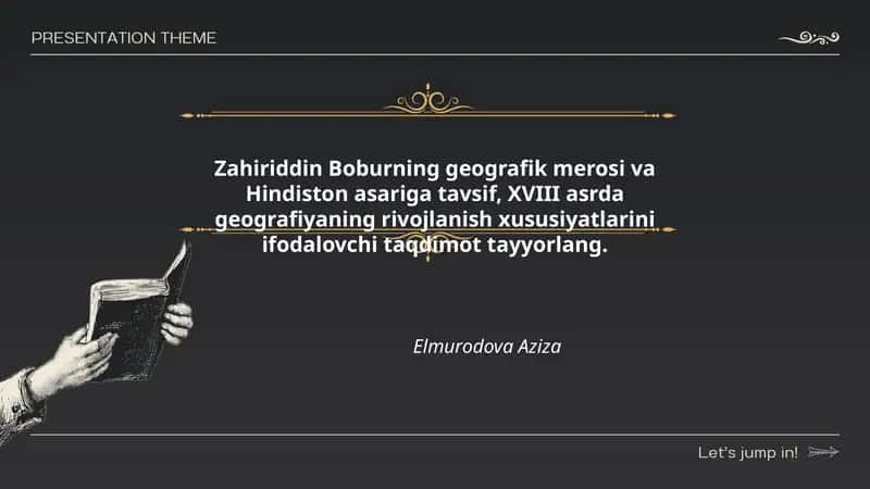 Zahiriddin Boburning geografik merosi va Hindiston asariga tavsif, XVIII asrda geografiyaning rivojlanish xususiyatlarini ifodalovchi taqdimot