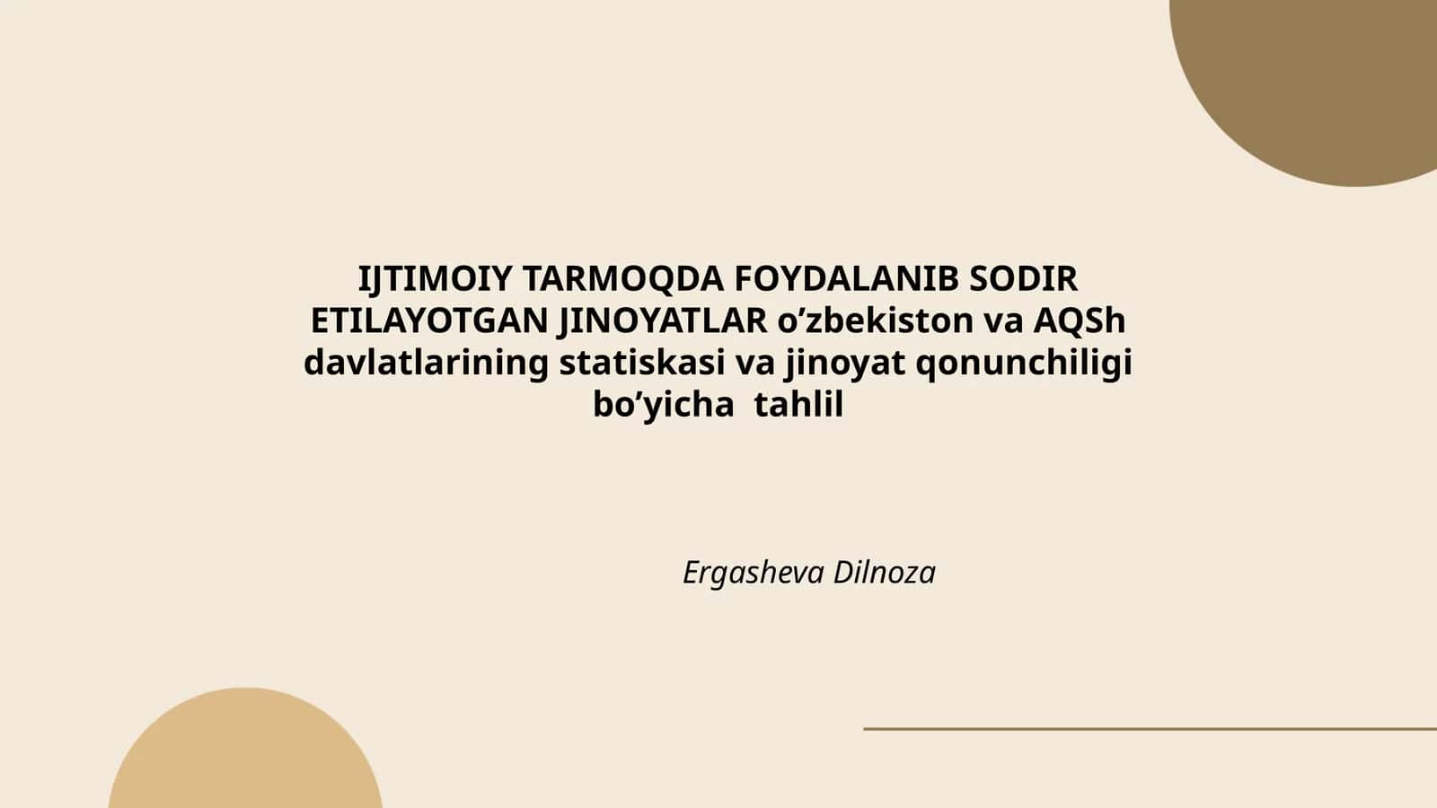O’zbekiston va AQShda Ijtimoiy Tarmoqda Foydalanib Sodir Etib Yotgan Jinoyatlar