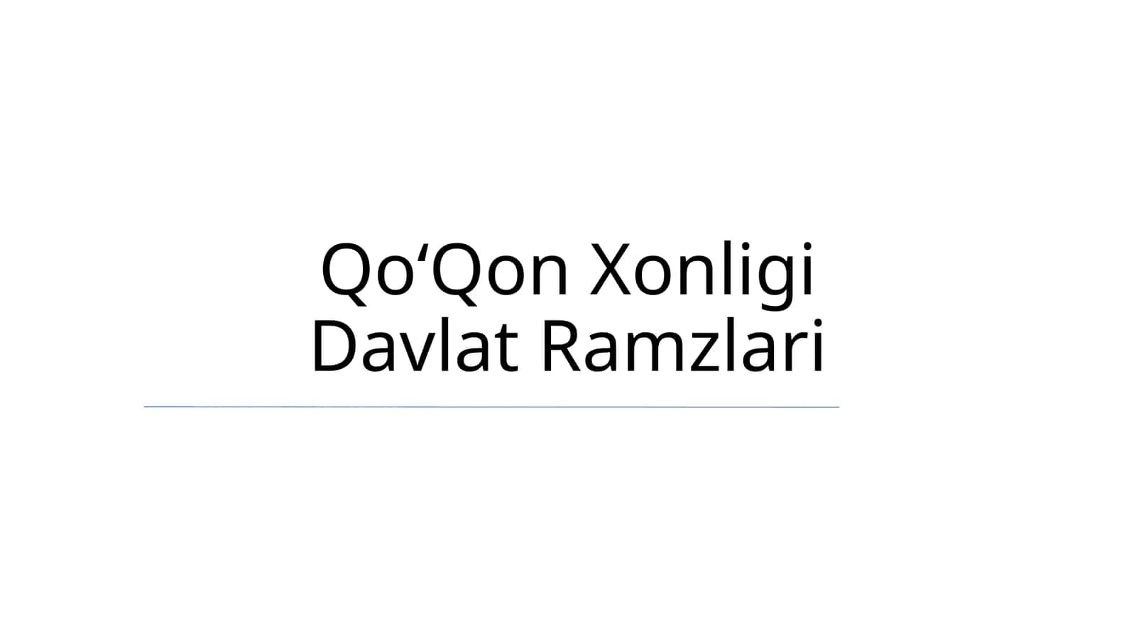 QoʻQon Xonligi Davlat Ramzlari