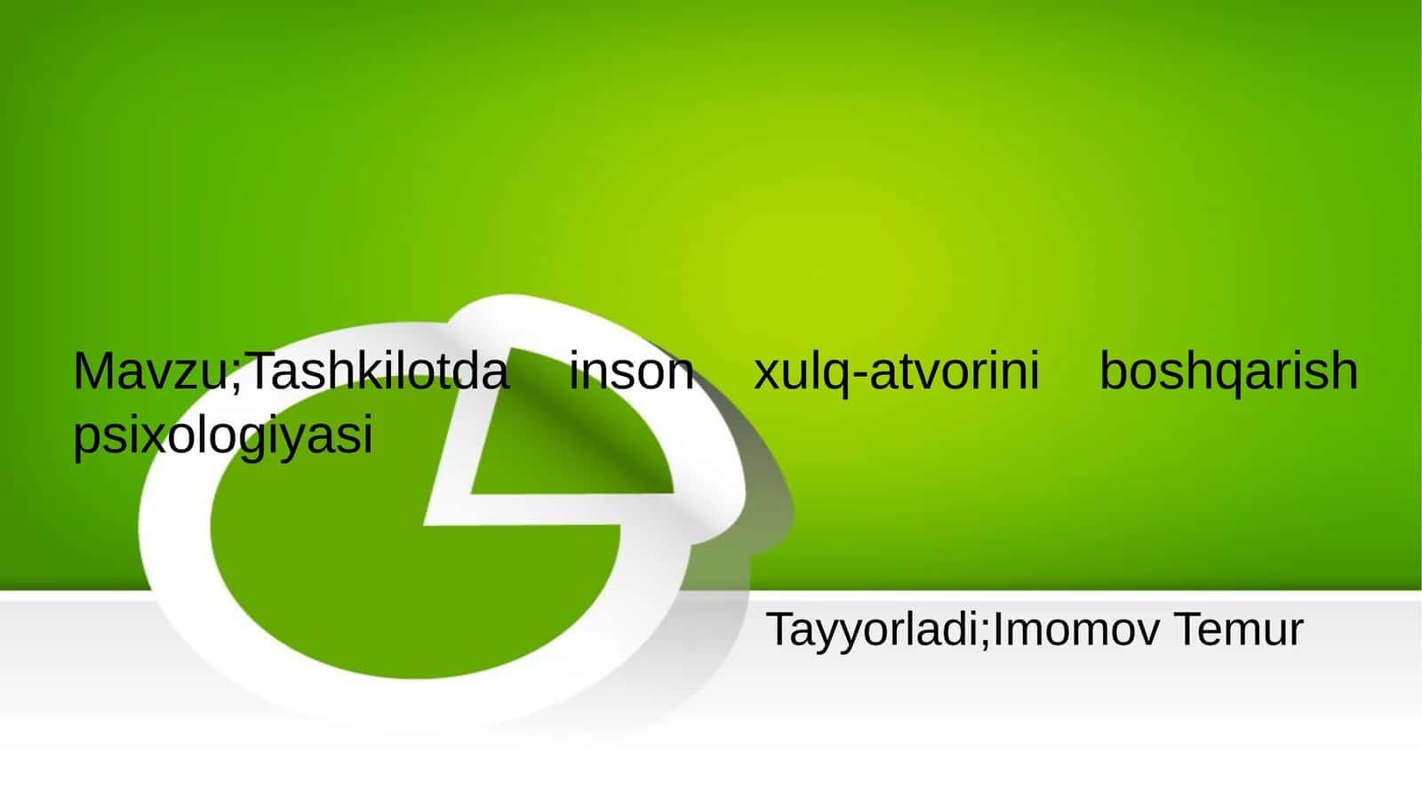 Tashkilotda inson xulq-atvorini boshqarish psixologiyasi