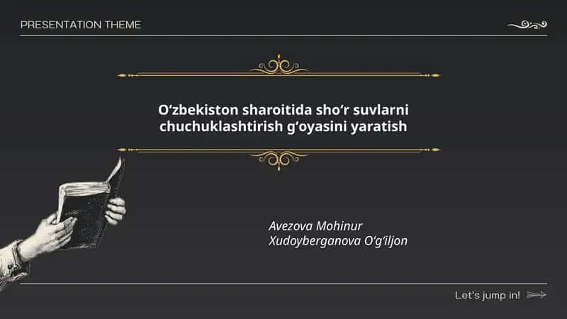 Oʻzbekiston sharoitida shoʻr suvlarni chuchuklashtirish gʻoyasini yaratish