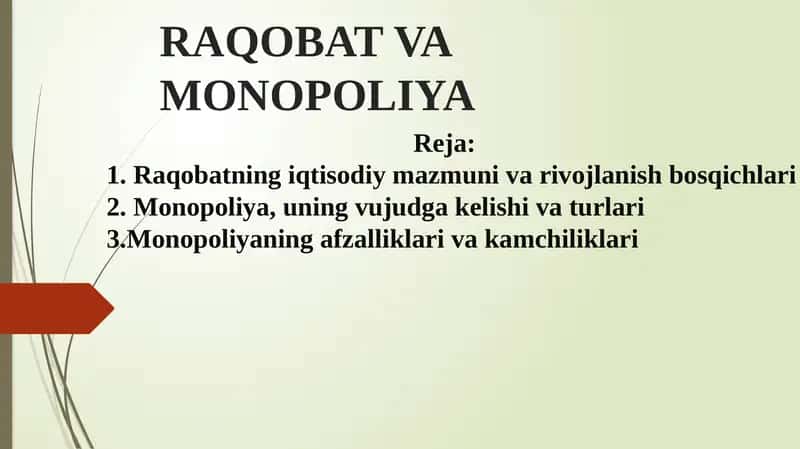 RAQOBAT VA MONOPOLIYA