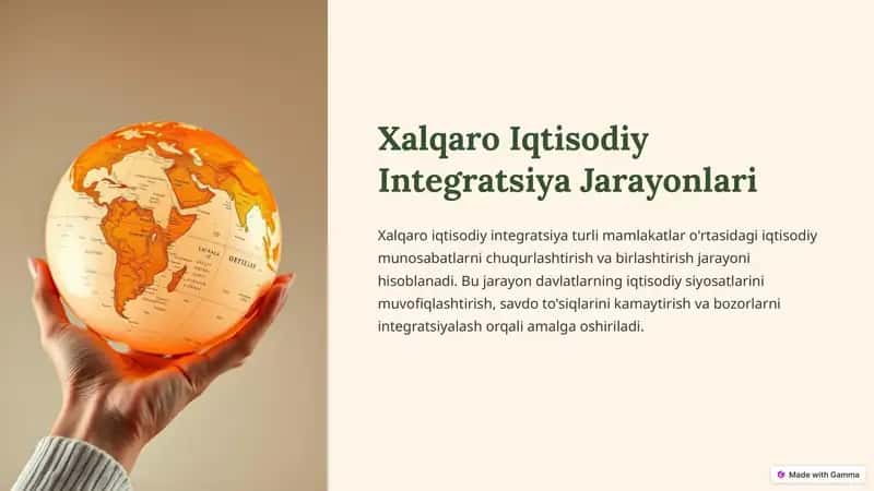 Xalqaro Iqtisodiy Integratsiya Jarayonlari