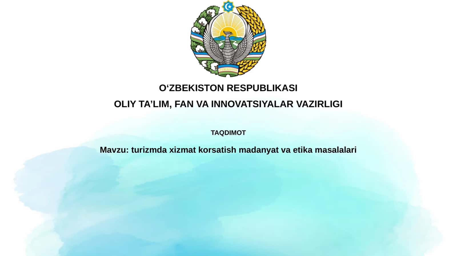 Turizm xizmatlari va etikasi