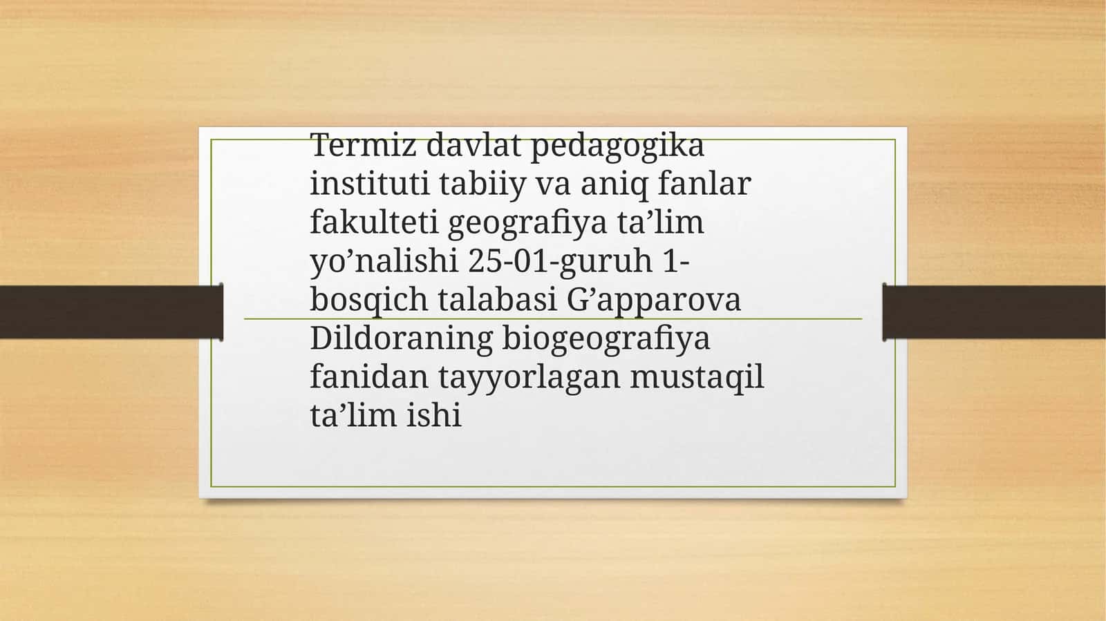 Geografiya ta'lim yo'nalishi