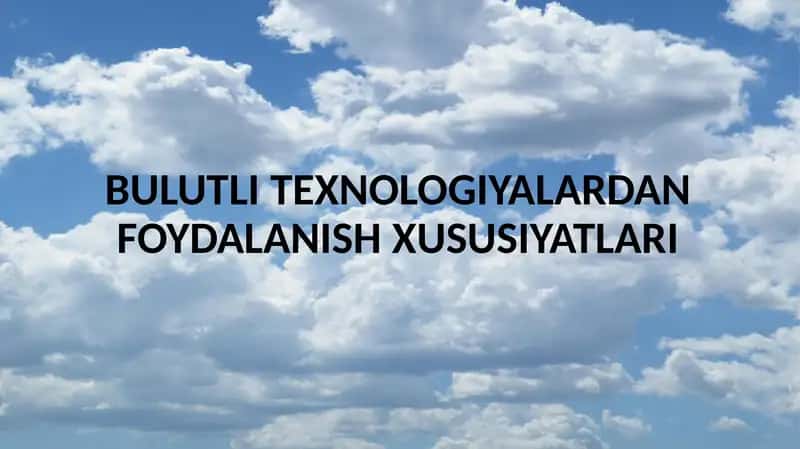 Bulutlitexnologiyalar