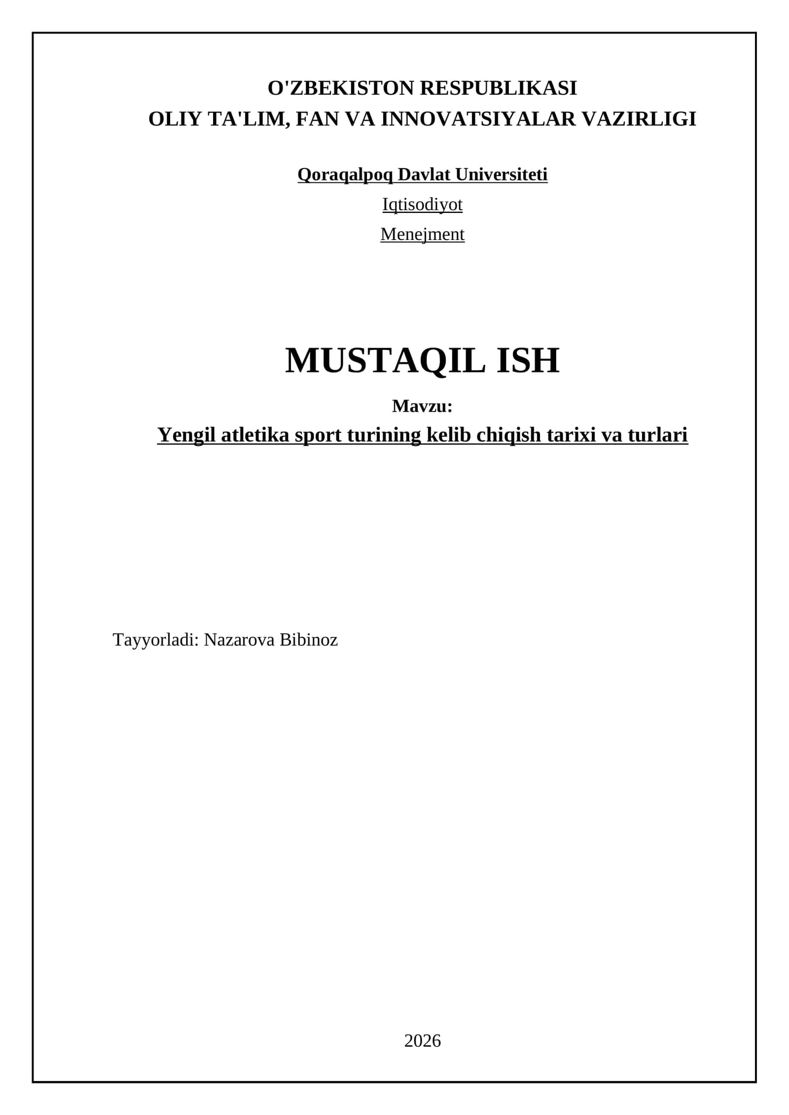 Yengil atletika sport turining kelib chiqish tarixi va turlari