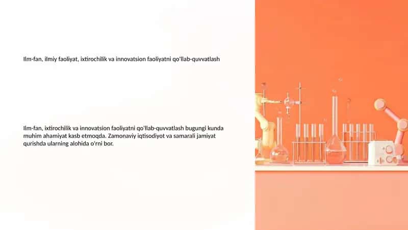 Ixtirochilik va innovatsion faoliyatni qo'llab-quvvatlash