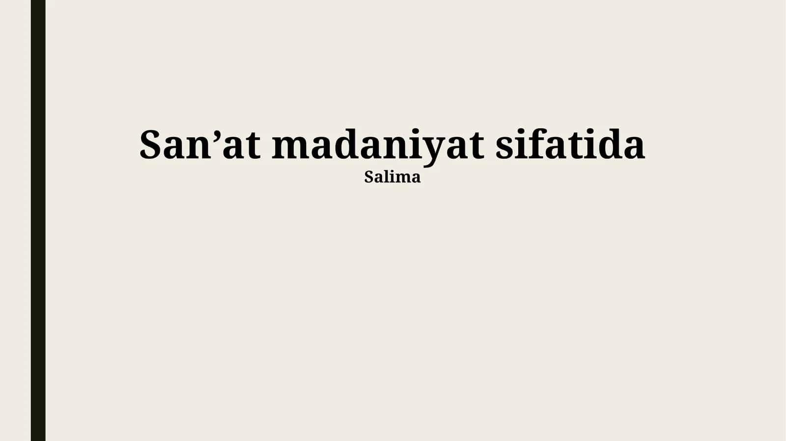 San'atning Ta'limdagi Roli