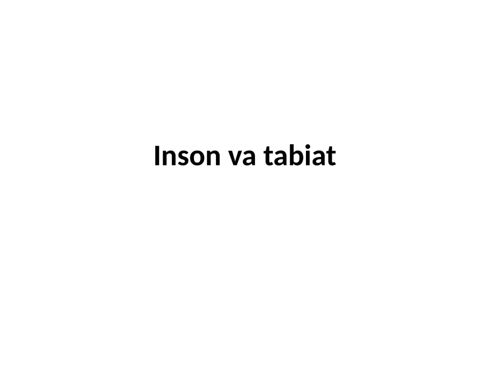 Inson va tabiat