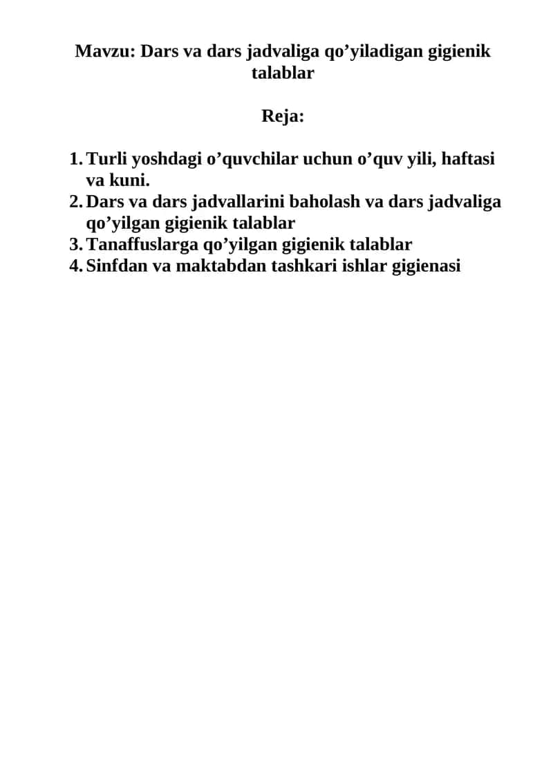 Gigienik talablar