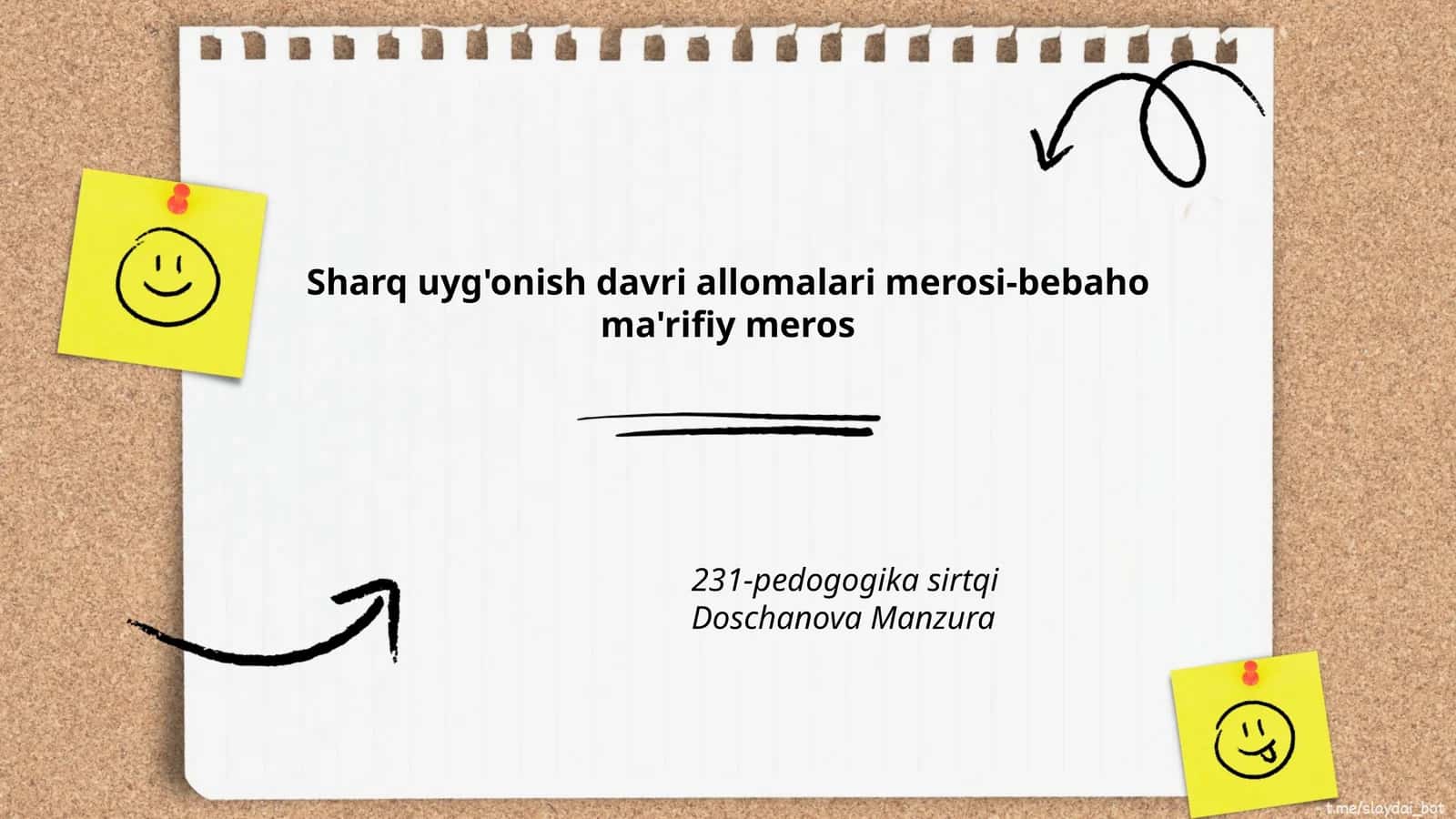 Sharq uyg'onish davri allomalari merosi-bebaho ma'rifiy meros 231-pedogogika sirtqi