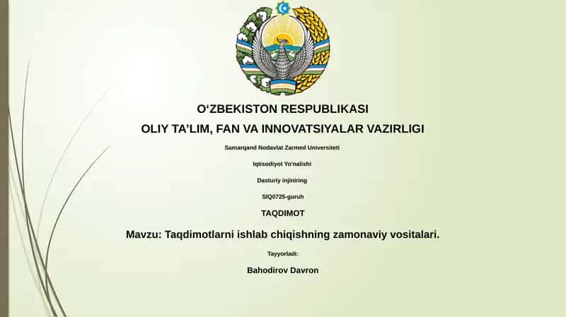 Taqdimotlarni ishlab chiqishning zamonaviy vositalari