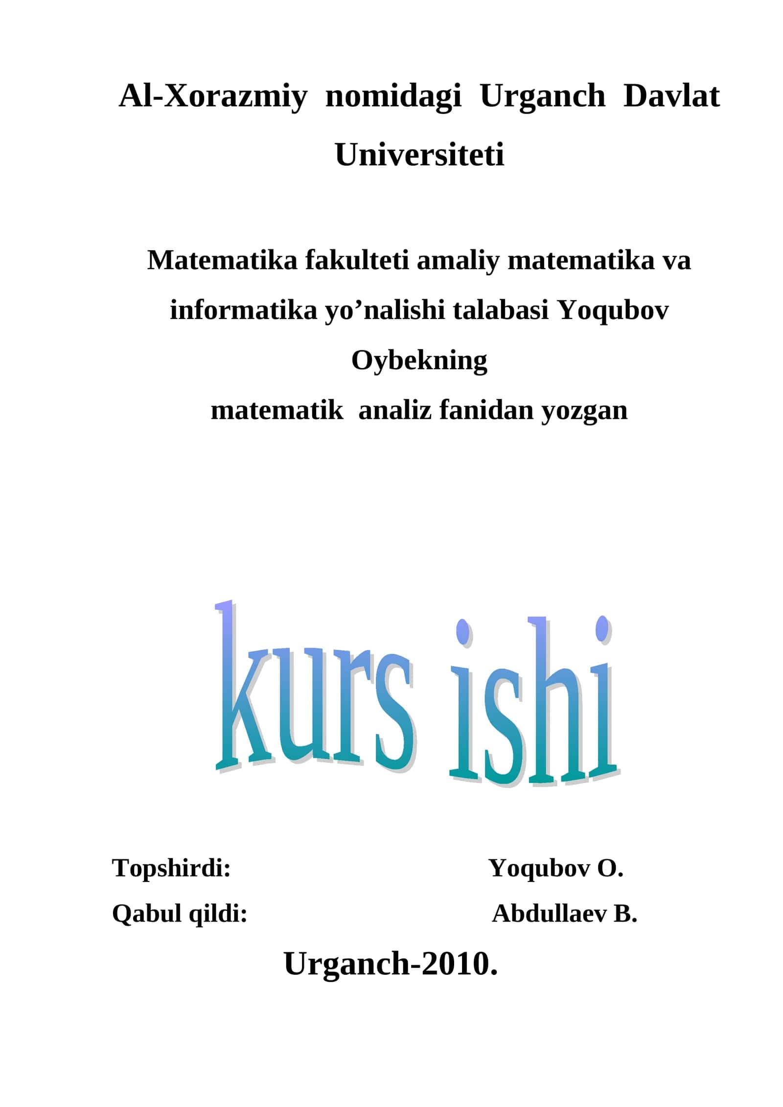 Uzluksizlik moduli va uning asosiy xossalari