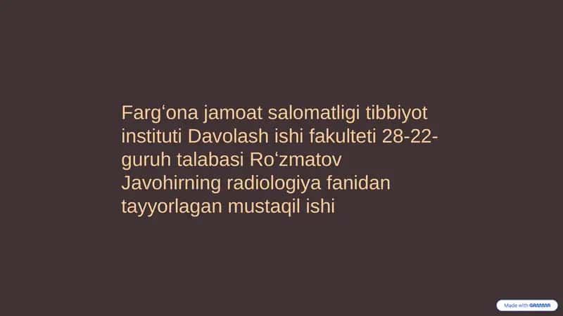 Ayirish Tizimi Radiologiyasi