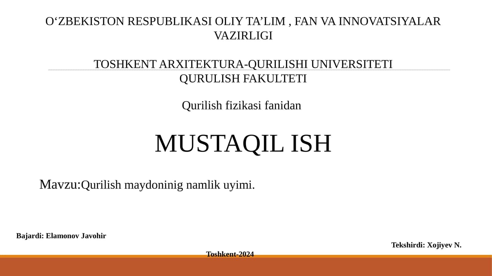 Qurilish maydonining namlik uyimi