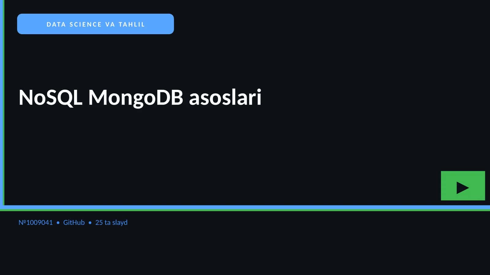 NoSQL MongoDB asoslari