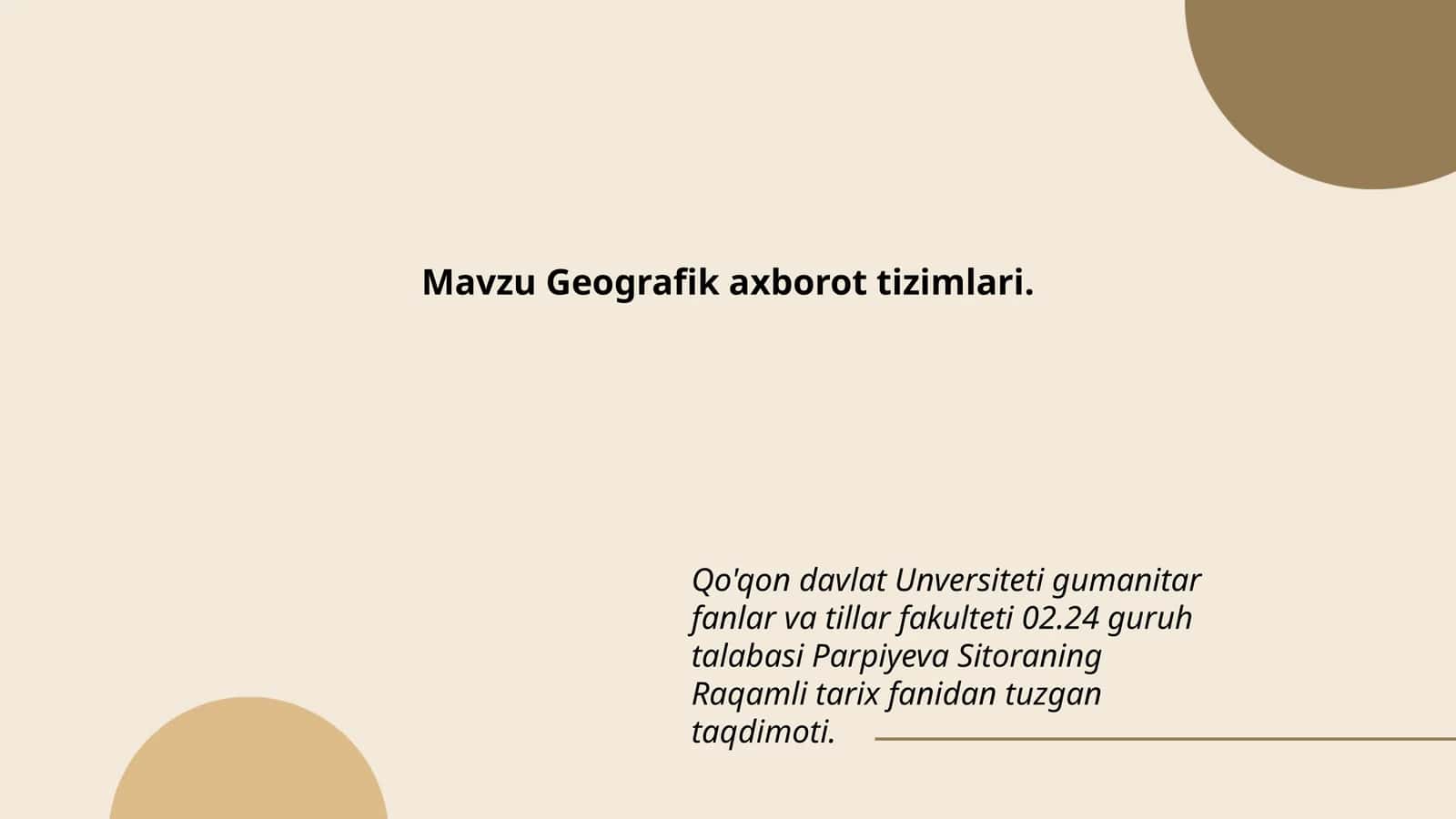 Geografik axborot tizimlari