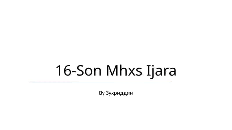 16-Son Mhxs Ijara