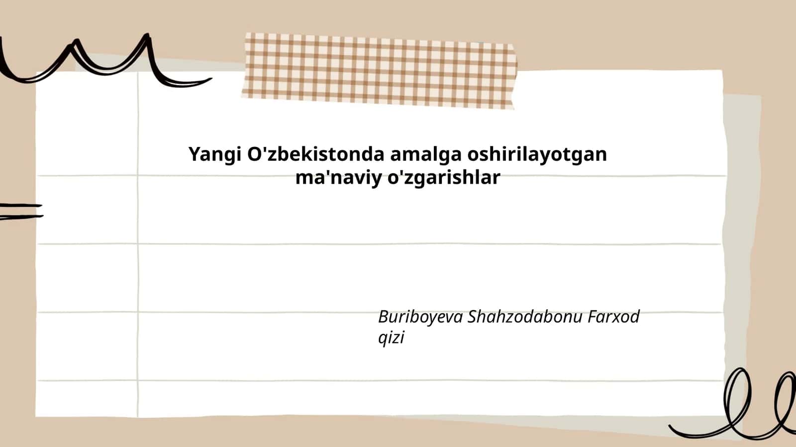 Yangi O'zbekistonda amalga oshirilayotgan ma'naviy o'zgarishlar