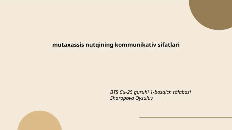 Nutqning kommunikativ sifatlari