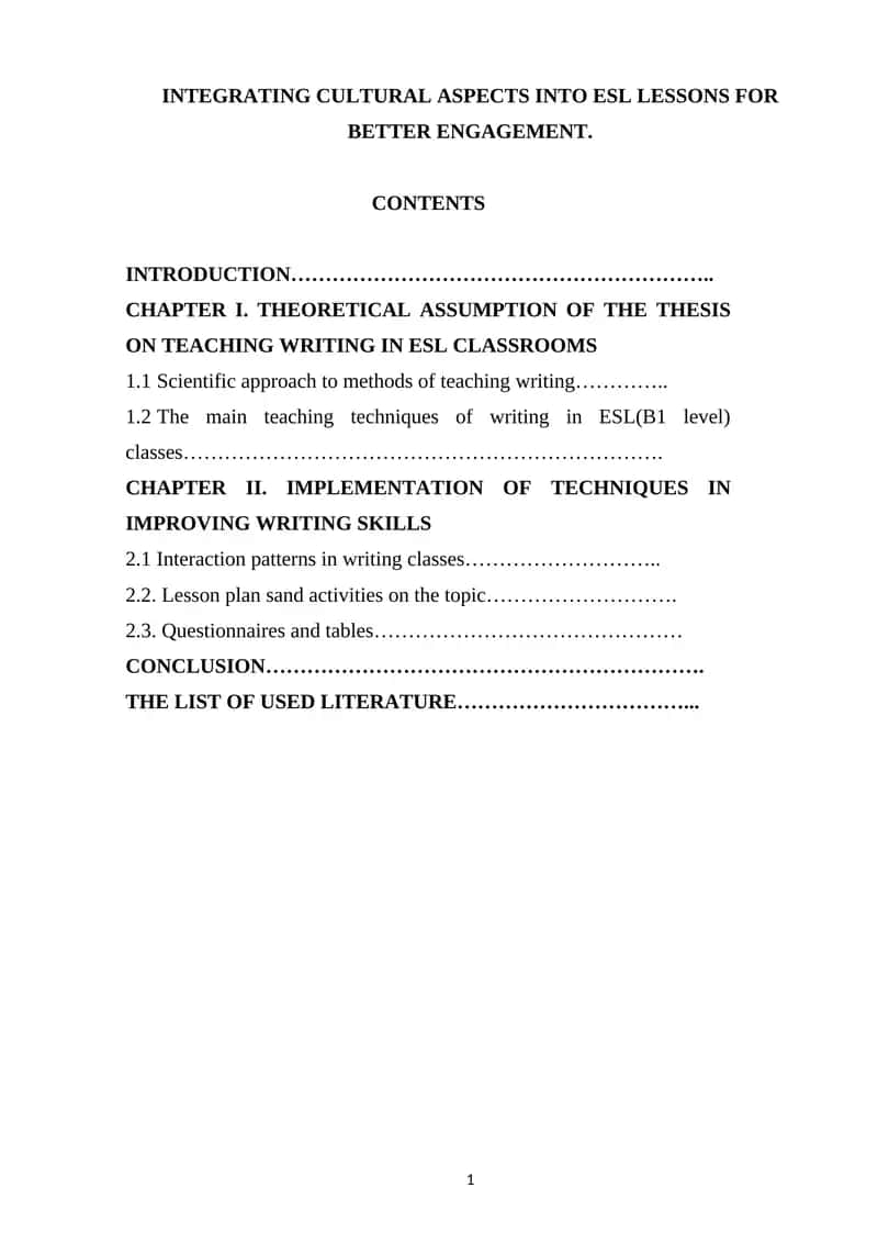Integrating Cultural Aspects into ESL Lessons