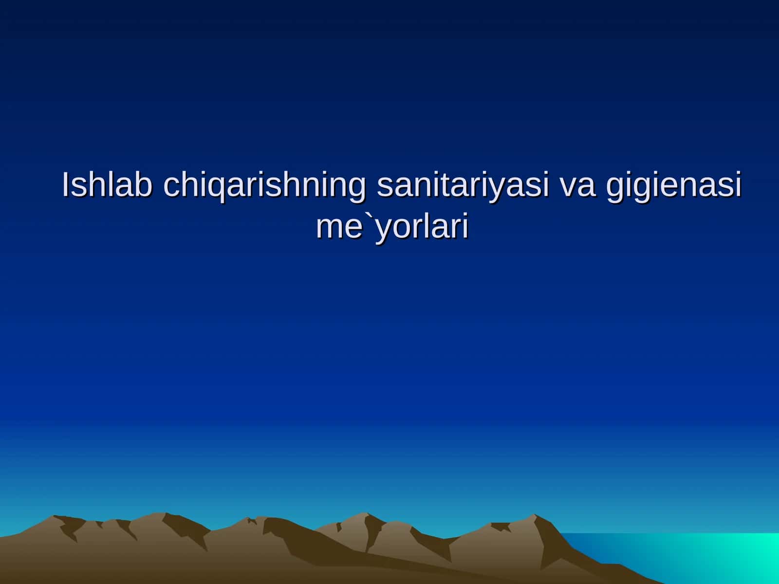Ishlab chiqarishning sanitariyasi va gigienasi me`yorlari