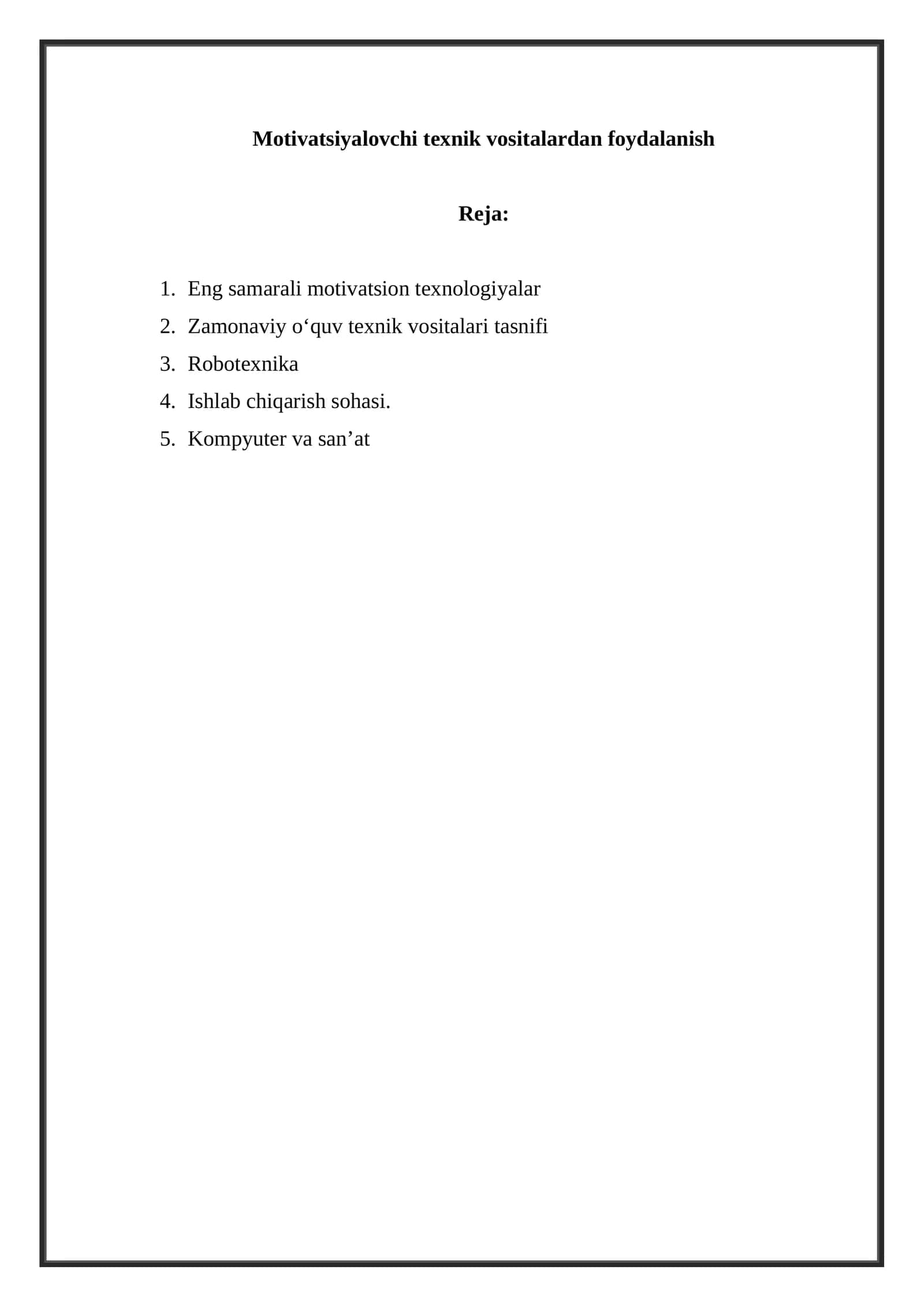 Eng samarali motivatsion texnologiyalar