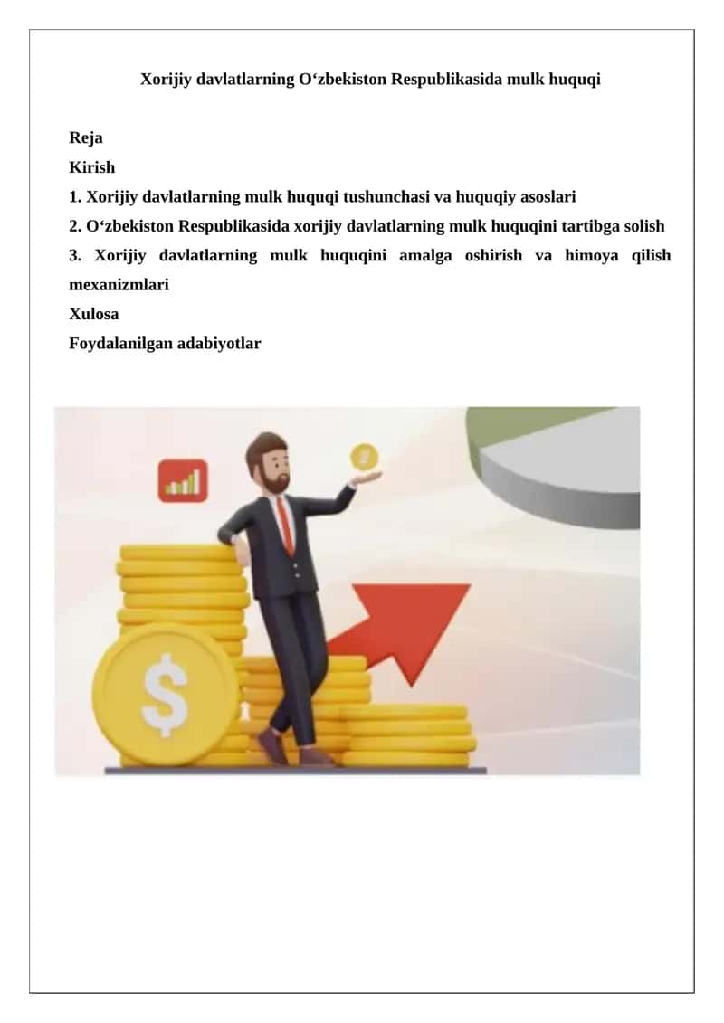 Xorijiy davlatlarning O‘zbekiston Respublikasida mulk huquqi