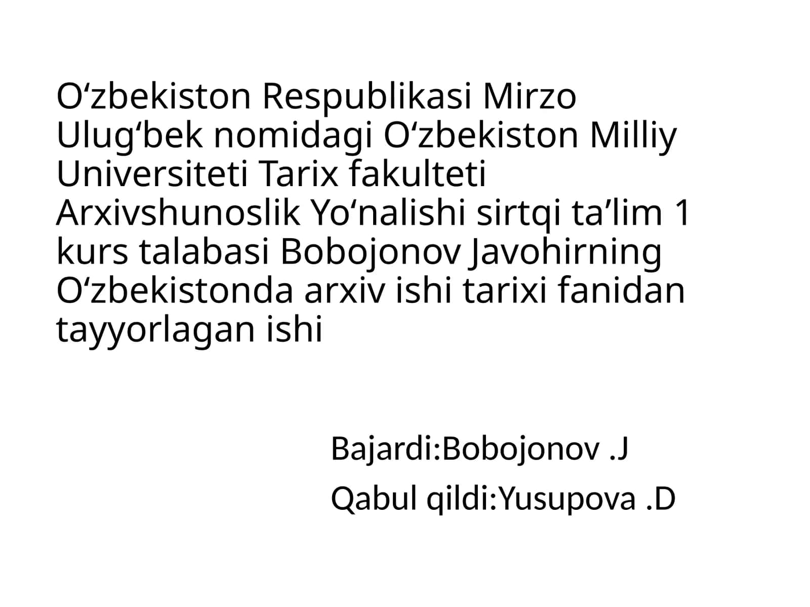 OʻzSSR kasabauyushlari Markaziy davlat arxivi