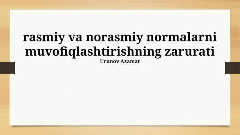 Normalar muvofiqlashtirish