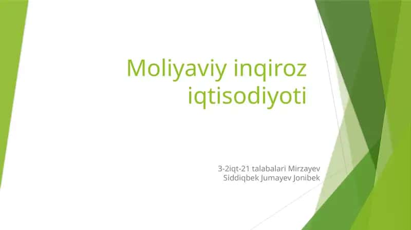Moliyaviy inqiroz iqtisodiyoti