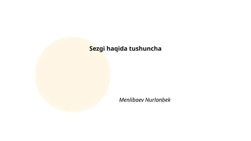 Sezgi haqida tushuncha